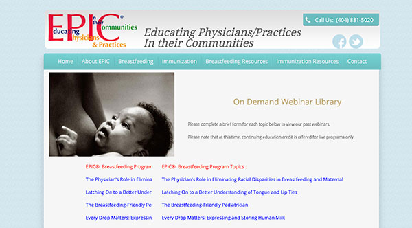 EPIC® Breastfeeding Webinar On Demand Library Now Available!